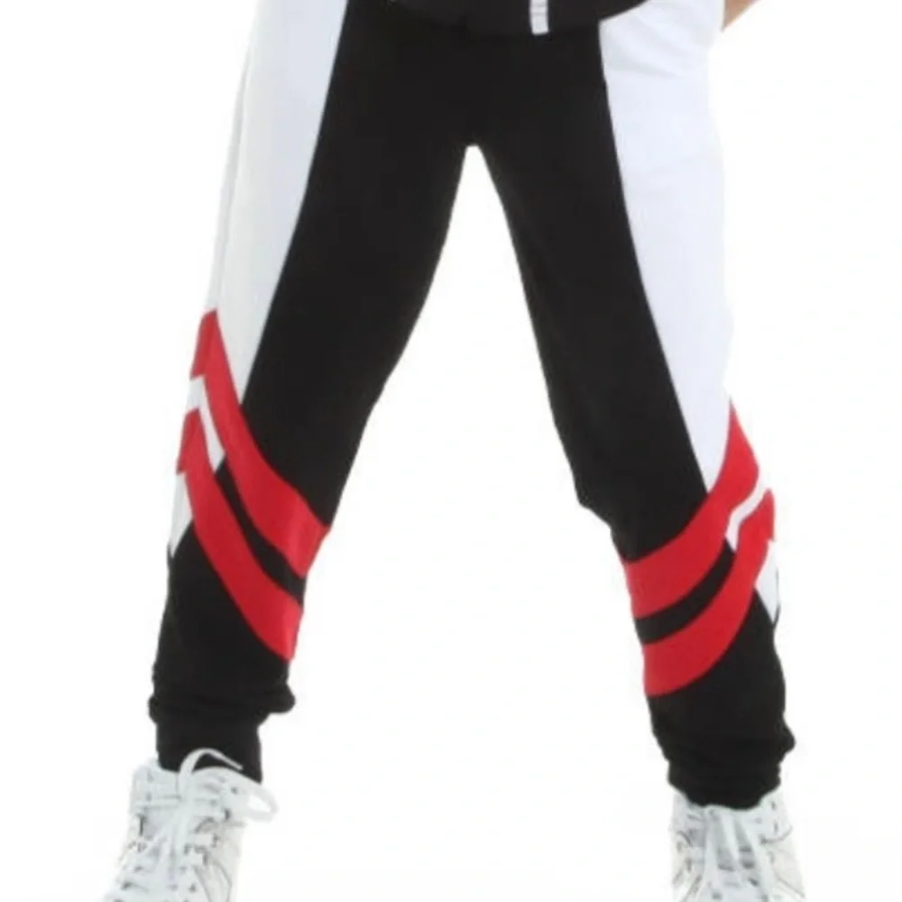 Alexandra Collection Knee Stripe Joggers hip hop pants size YL